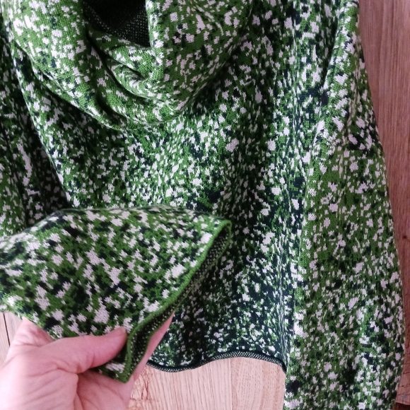 Anntian Jaqaurd Knit Cowl Neck 100% Wool Cropped Sweater One Size - Picture 5 of 8